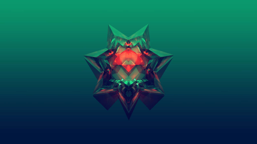 Abstract 3D Geometric Digital Wallpaper - Modern Gradient Background