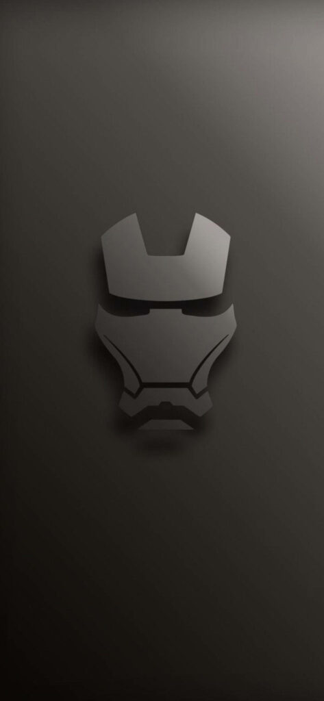 Minimalist 3D Iron Man Mask Wallpaper on Sleek Dark Background