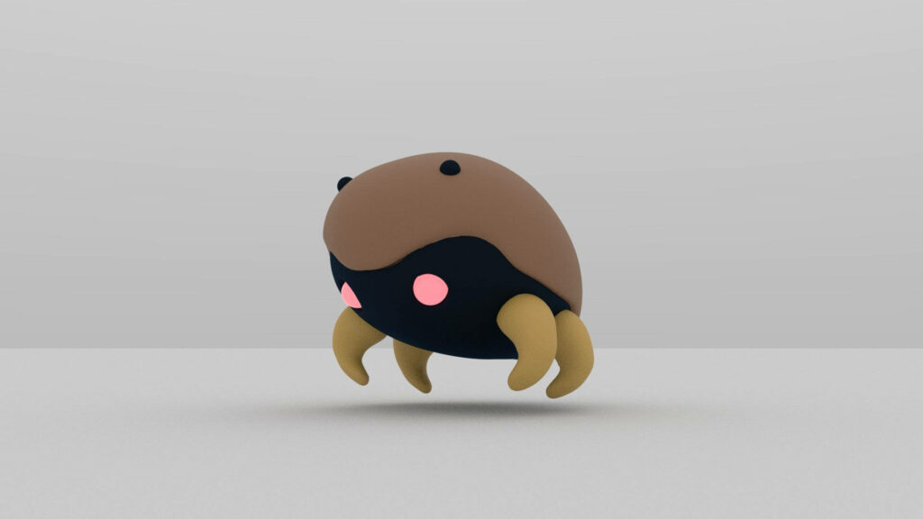 Minimalist 3D Kabuto Wallpaper: Glowing Eyes & Neutral Background