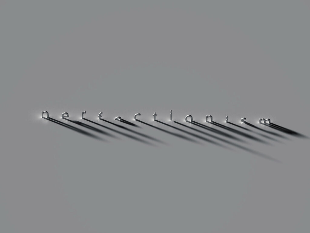 Minimalist 3D Wallpaper for Perfectionism on Gray Background
