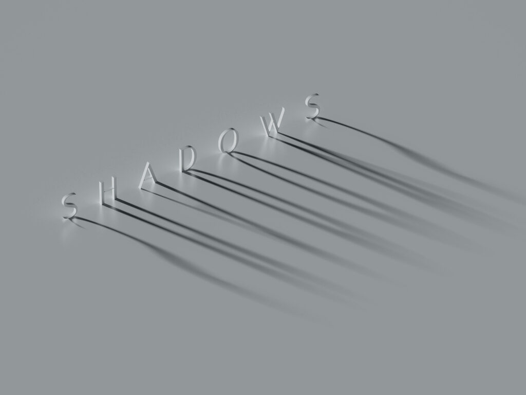 3D 'SHADOWS' Wallpaper: Striking Minimalist Design in 4K