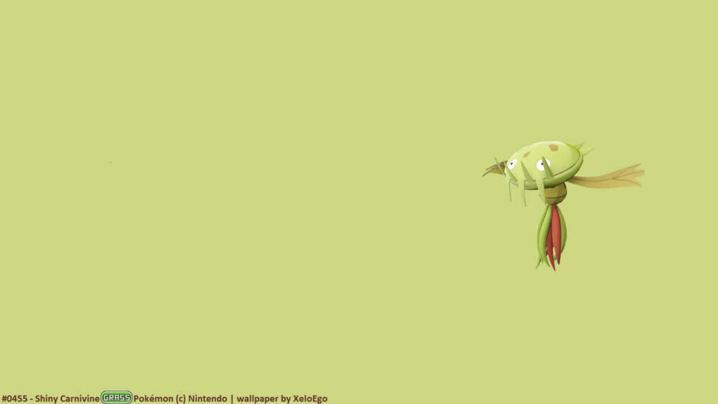 Minimalist 3D Shiny Carnivine Wallpaper on Light Green Background