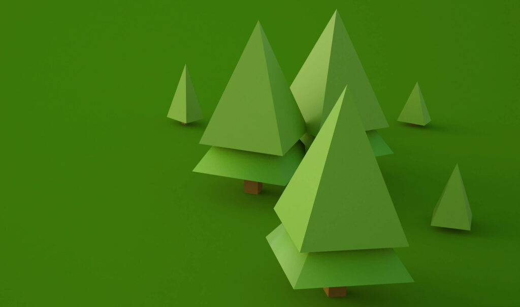Minimalist 3D Triangular Trees Wallpaper for Android Phones
