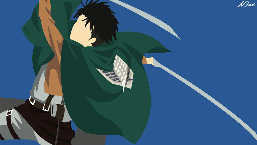 Minimalist 4K Levi Wallpaper - Attack on Titan Action Pose
