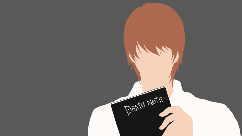 Minimalist 4K Death Note Wallpaper: Character with Black Notebook