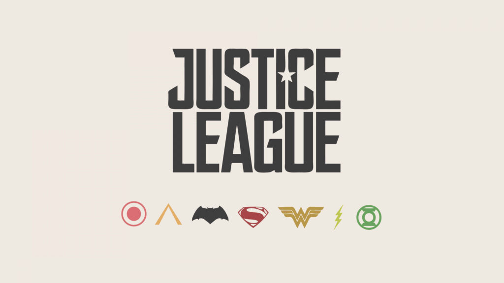 8K Minimalist Justice League Wallpaper: Iconic Superhero Logos