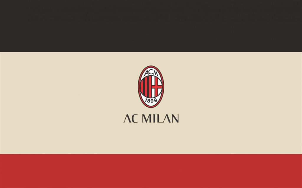 Minimalist AC Milan Wallpaper: Cream, Black & Red Design