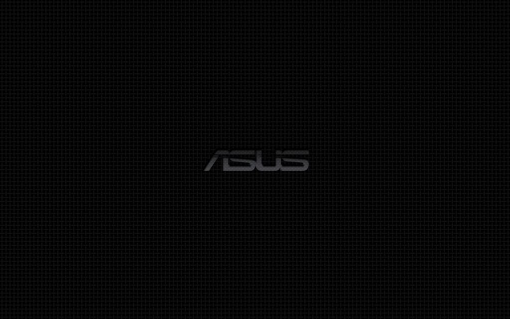 Minimalist ASUS wallpaper with textured black background and sleek metallic ASUS logo centered