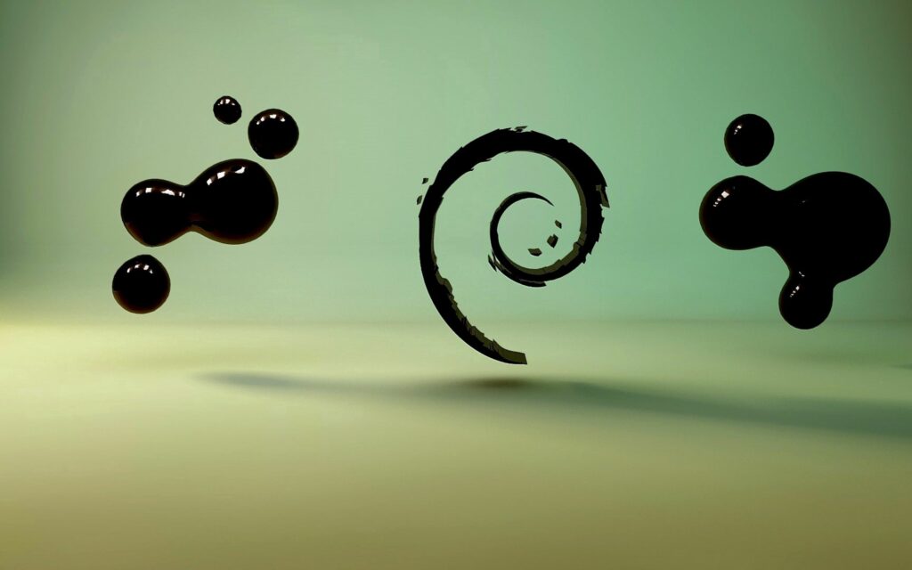 Minimalist Abstract Black Blots & Spiral Wallpaper - Gradient Background