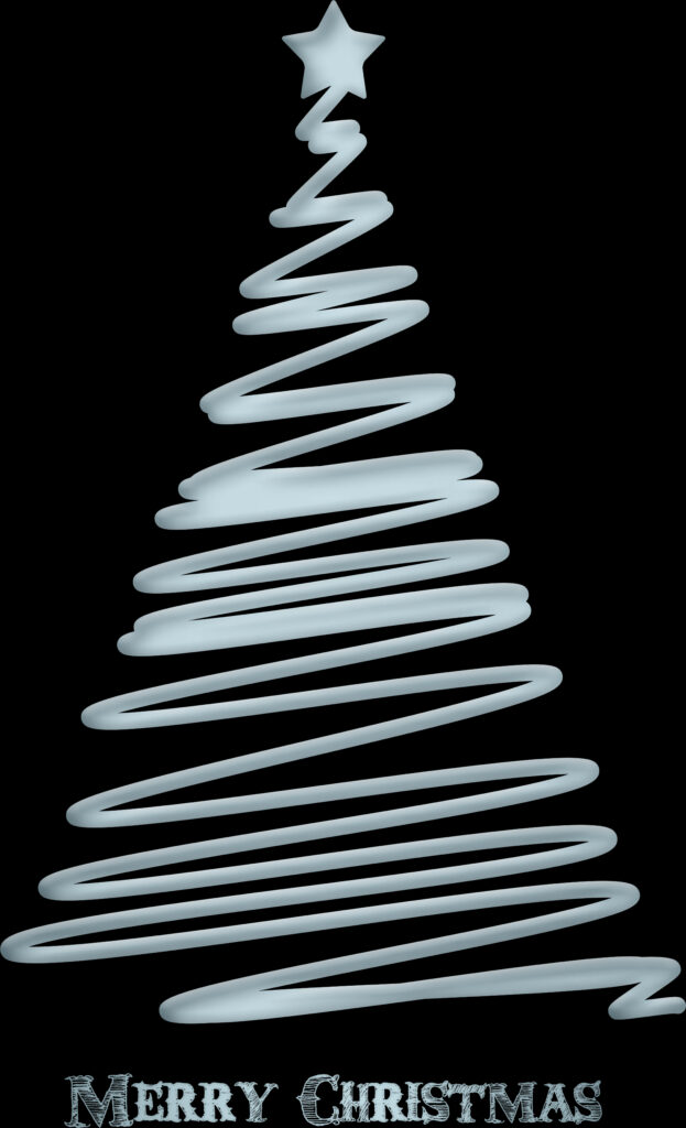 Minimalist Abstract Christmas Tree Wallpaper with Merry Christmas Design