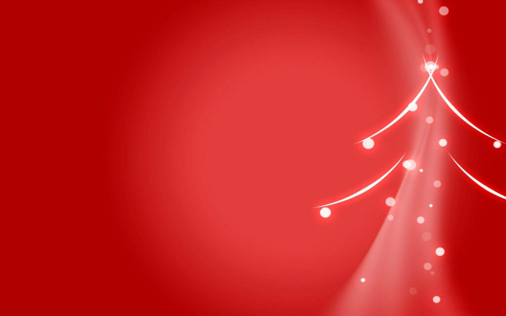 Minimalist Abstract Christmas Wallpaper on Vibrant Red Background