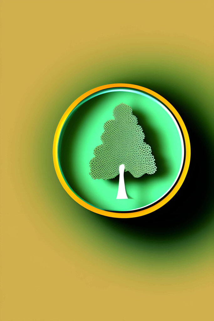Abstract Green Tree Wallpaper: Minimalist Modern Design