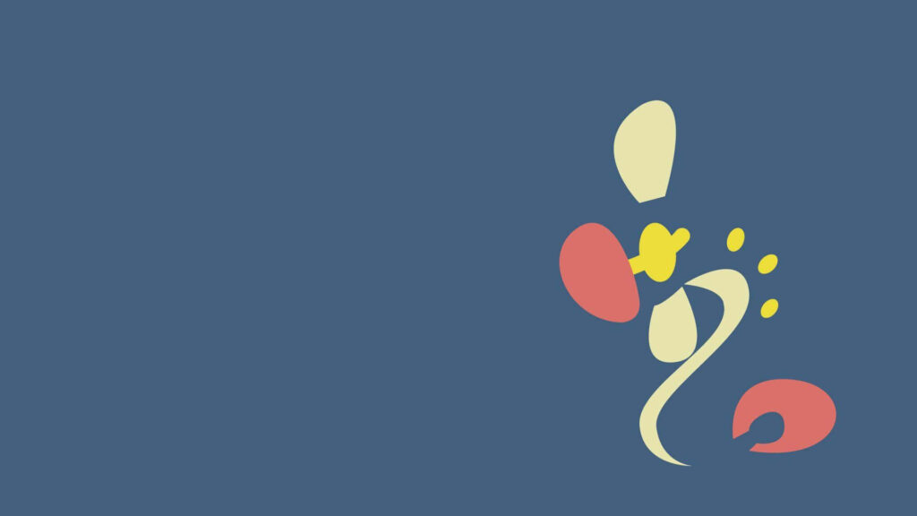 Minimalistic Pastel Abstract Wallpaper on Solid Blue Background