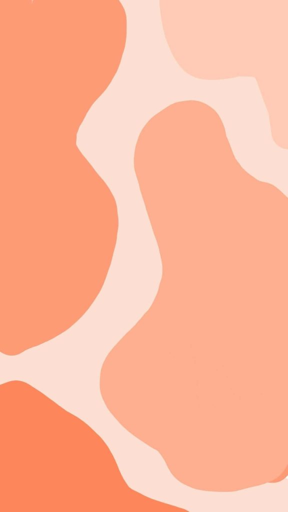 Minimalist abstract wallpaper with flowing organic shapes in warm peach orange and cream tones