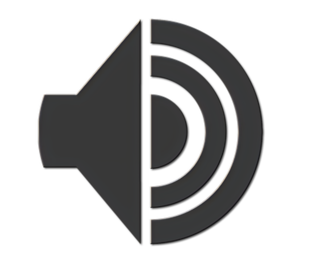 Sleek Minimalist Speaker Icon Wallpaper on Solid Black Background