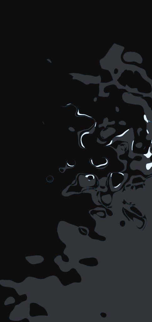 Minimalist abstract iPhone wallpaper with fluid monochrome shapes in black and gray tones