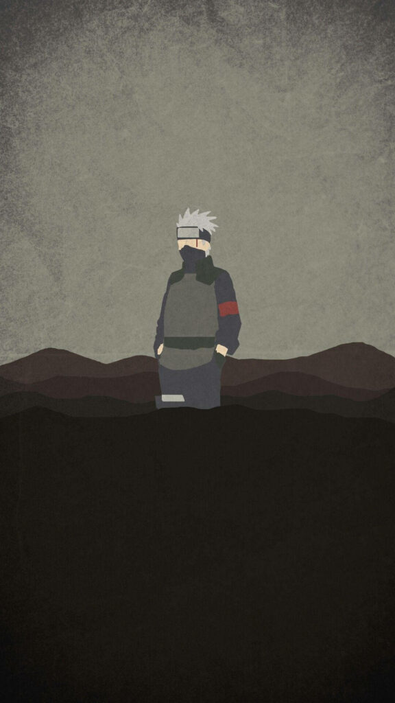 Minimalist Character Wallpaper: Serene Mountain iPhone Background