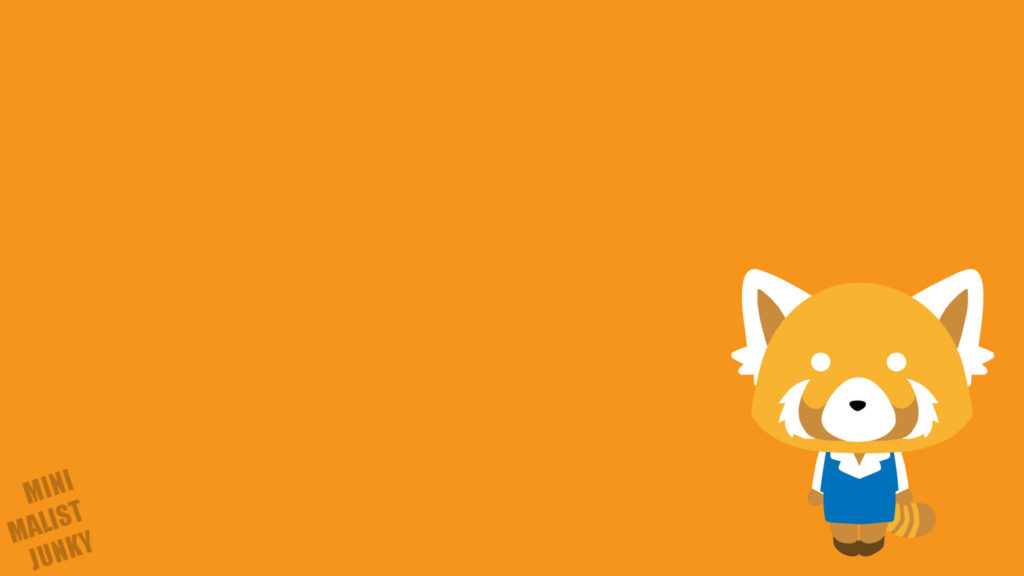 Minimalist Aggretsuko Orange Fanart Wallpaper - Red Panda Design