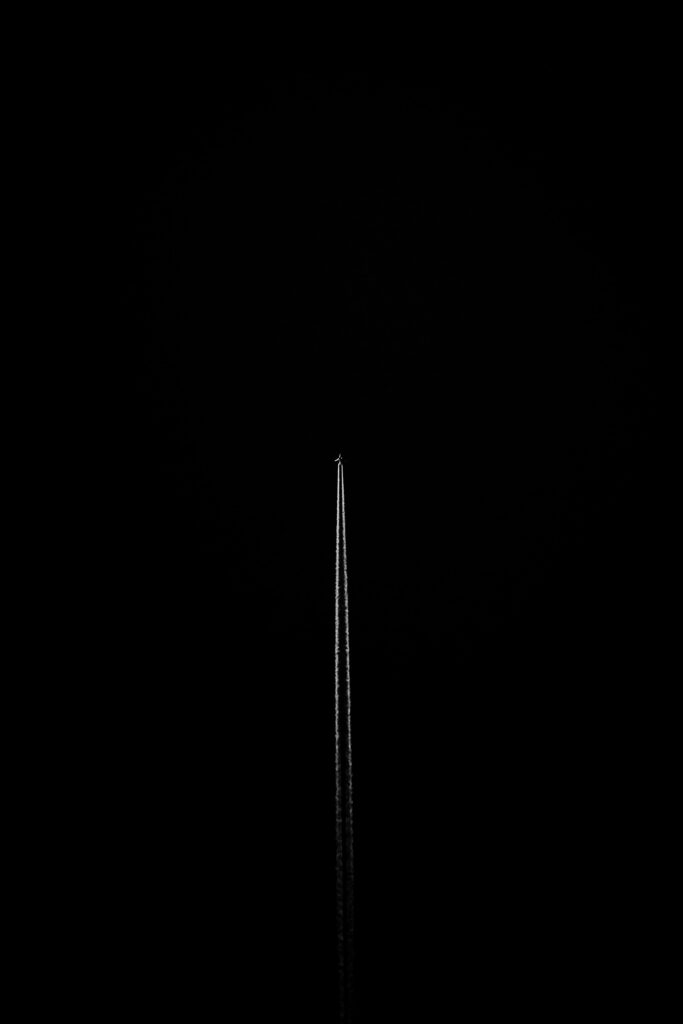 Stunning Airplane Wallpaper: Contrail in Night Sky Background