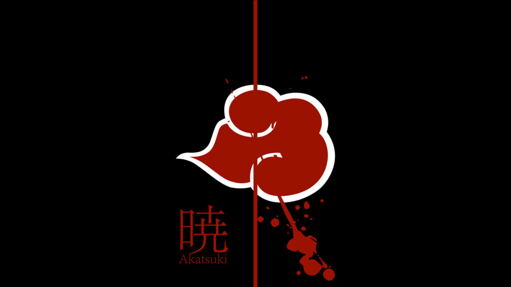 Minimalist Akatsuki Cloud Wallpaper on Black Background