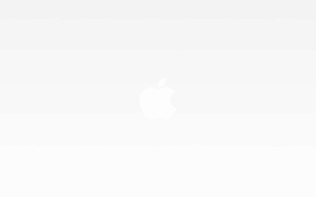 Minimalist all-white Apple logo wallpaper with clean bright background for modern device style