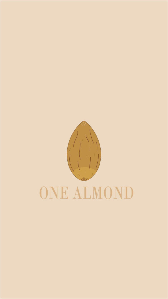Minimalist Almond Logo Wallpaper on Beige Background - One Almond