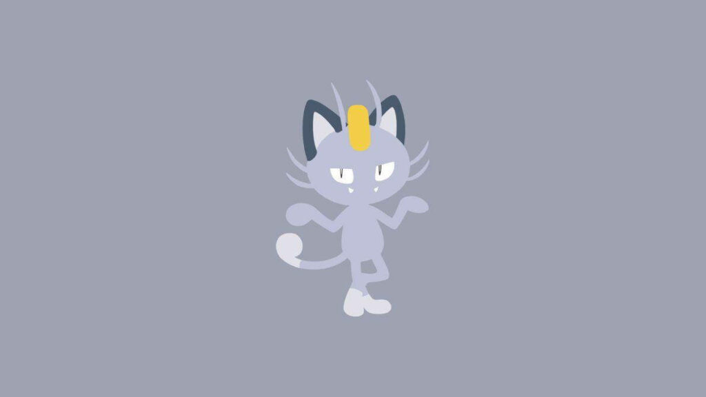 Minimalist Alolan Meowth Wallpaper on Muted Gray Background