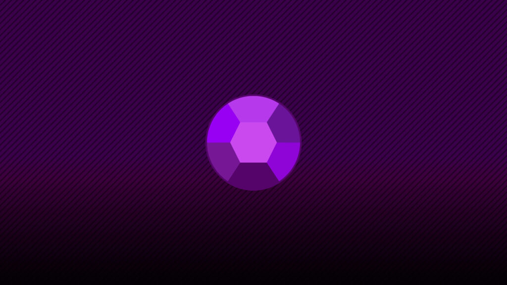 Minimalist Amethyst gemstone wallpaper purple faceted gem dark background subtle diagonal lines
