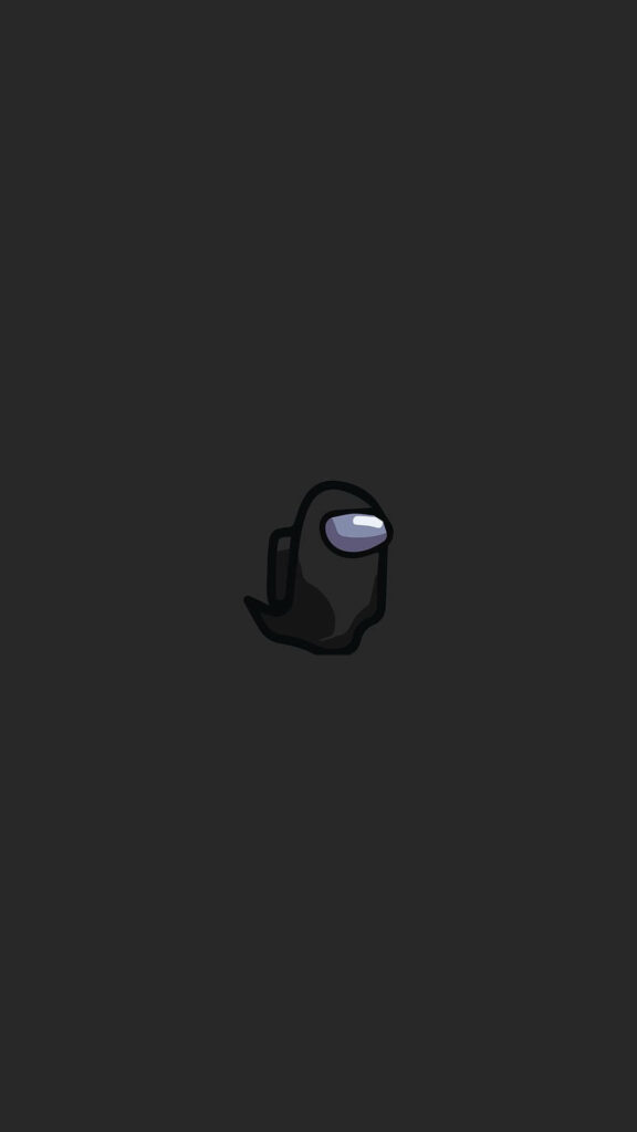 Minimalist Black Ghost Character Wallpaper Inspired by Among Us