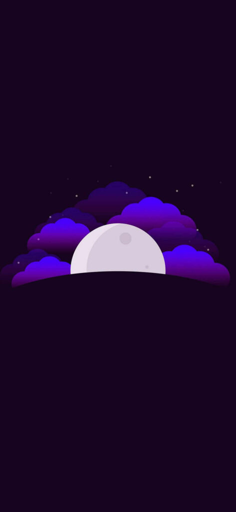 Serene Night Sky Wallpaper for Android: Moon & Purple Clouds