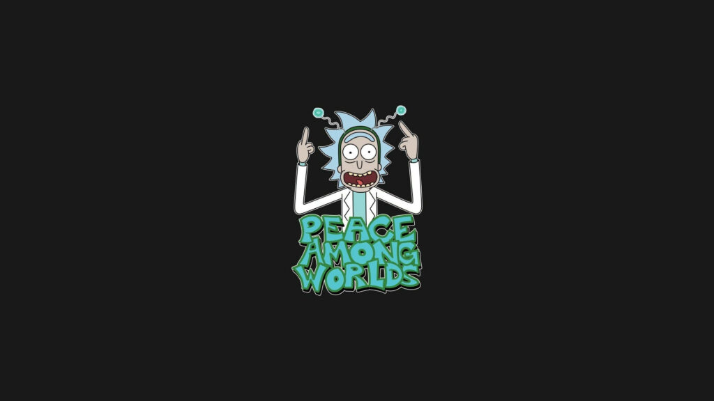 Humorous Animated Character Wallpaper: 'Peace Among Worlds' Design