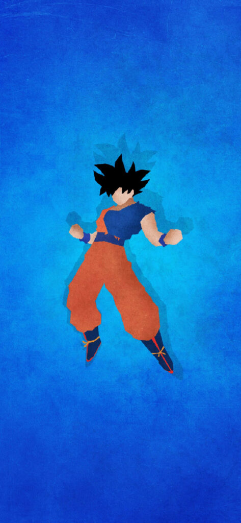 Dynamic Anime Character Wallpaper: Bold Minimalist Design in Blue