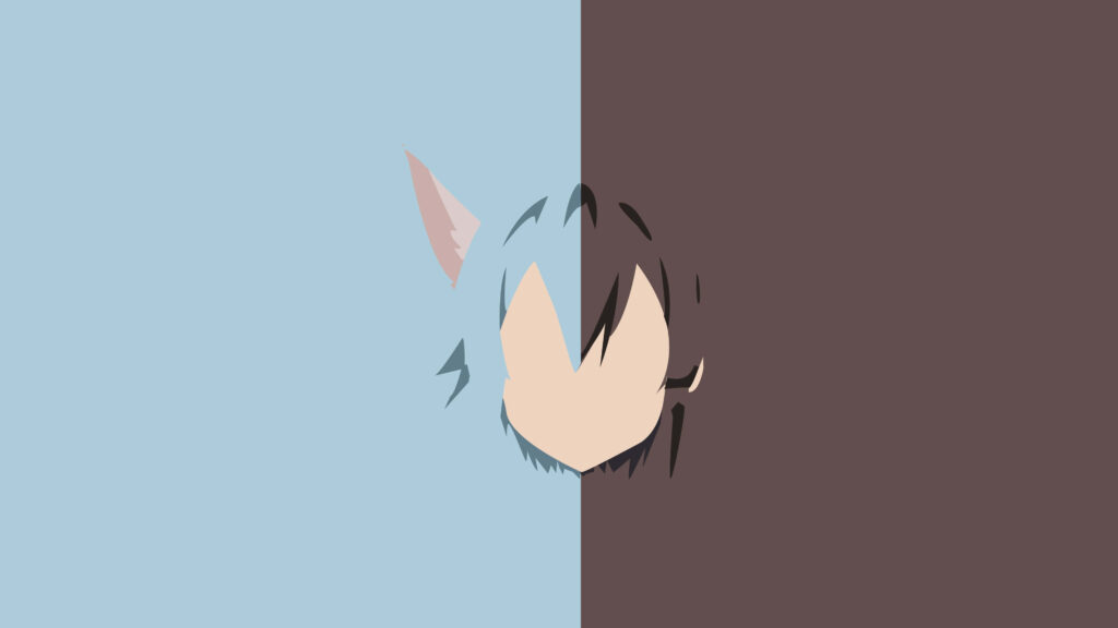 Minimalist Anime Wallpaper: Abstract Character Face in Pastel Tones