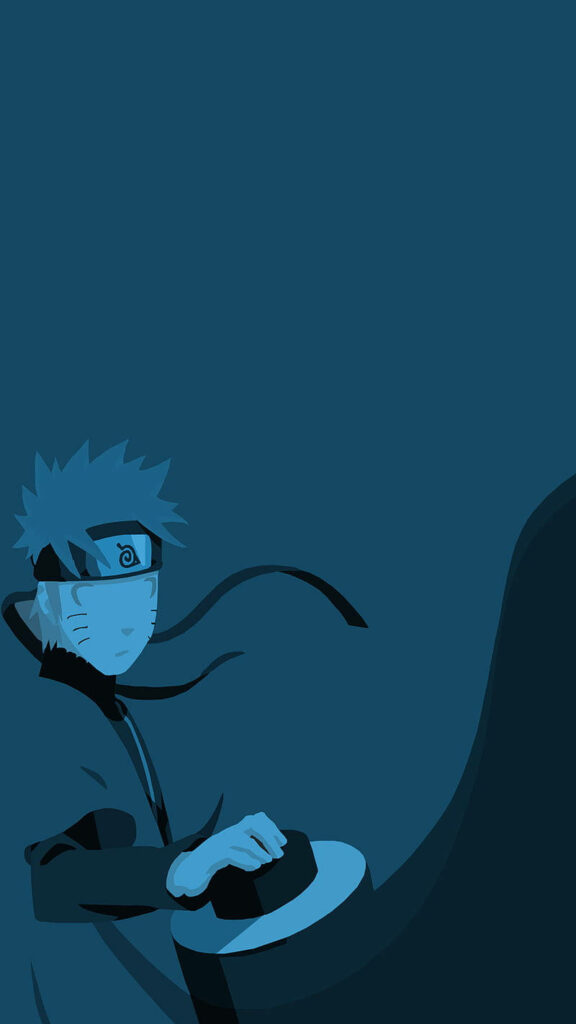 Minimalist Blue Anime Wallpaper for Modern Phone Screens