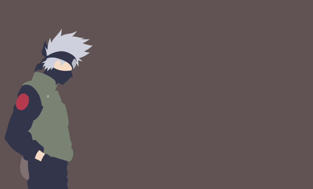 Minimalist Anime Character Wallpaper: White Hair & Green Outfit