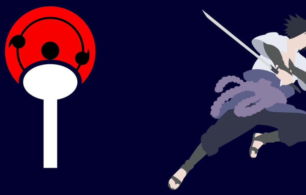 Minimalist Anime Wallpaper: Iconic Symbol & Stylized Sword Silhouette