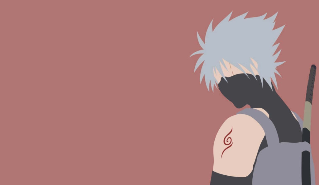Minimalist Anime Wallpaper: Kakashi-Inspired Character Art