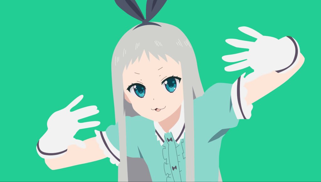 Minimalist Anime Character Wallpaper: Silver Hair & Blue Eyes