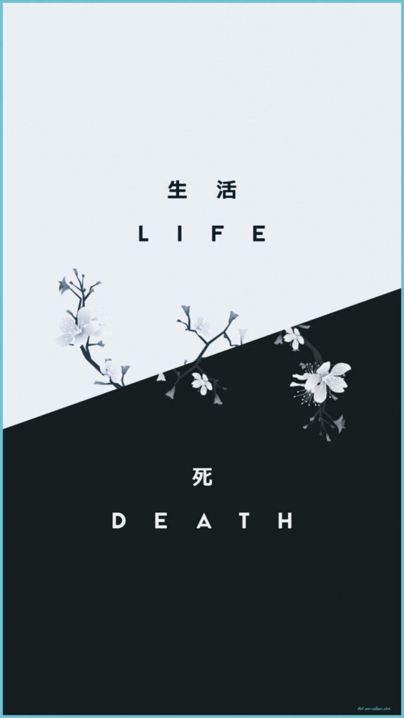 Minimalist Black & White iPhone Wallpaper: Life vs. Death Design