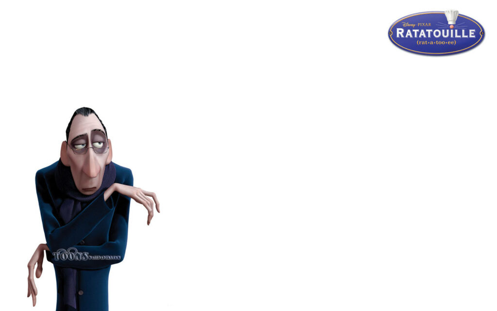 Minimalist Wallpaper of Anton Ego: Iconic Posture & Critical Presence