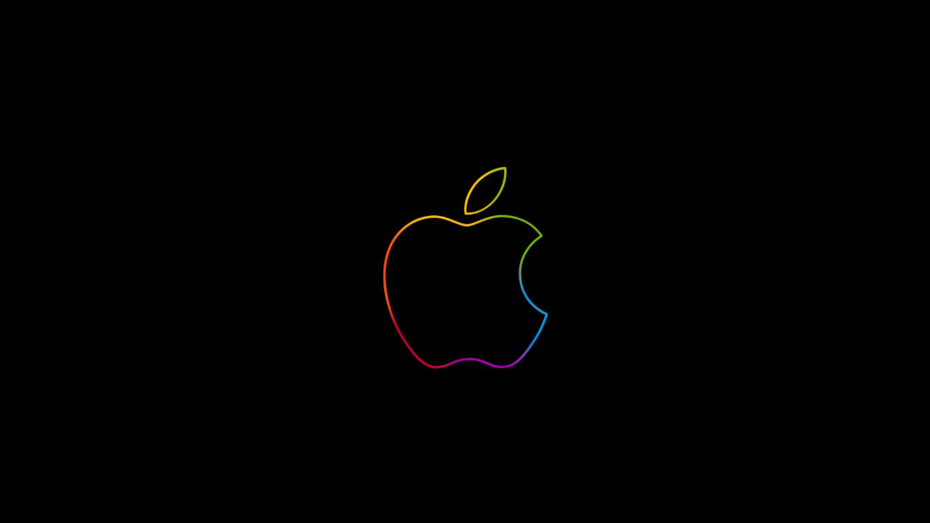 Modern Apple Logo Wallpaper: Minimalist Dark Background with Gradient