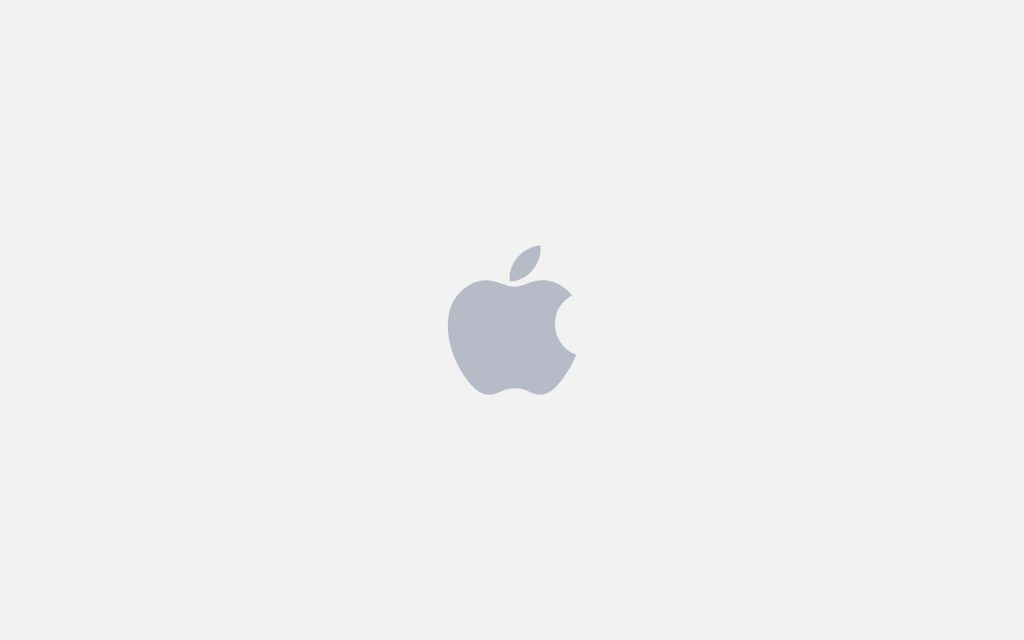 Minimalist Apple logo centered on soft off-white background with subtle light grey tones wallpaper