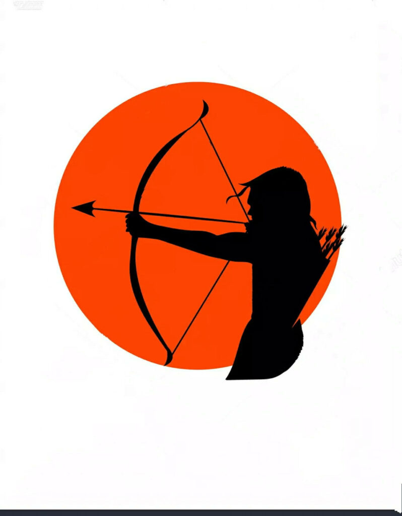 Minimalist Archer Wallpaper: Bold Orange Circle Background