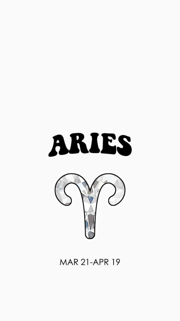 Minimalist Aries Zodiac Wallpaper: Sleek Design & Bold Typography