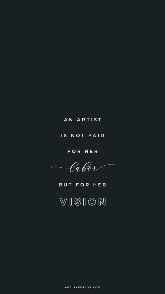 Minimalist Wallpaper: Dark Background & Motivational Artist Quote