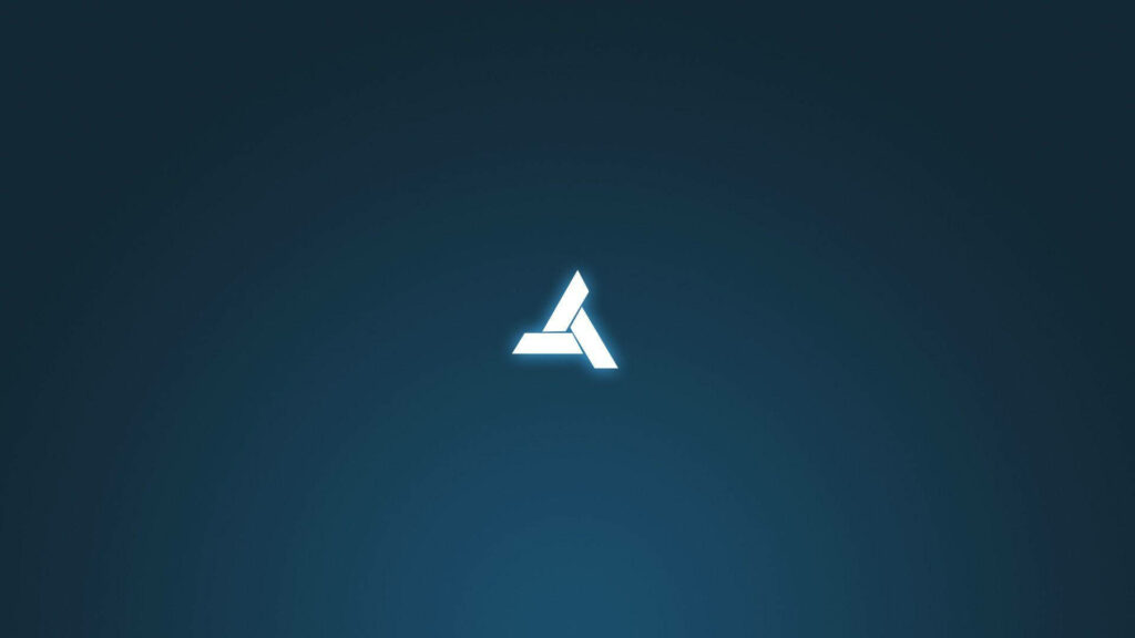 Minimalist Dark Blue Gradient Wallpaper with Glowing Animus Logo