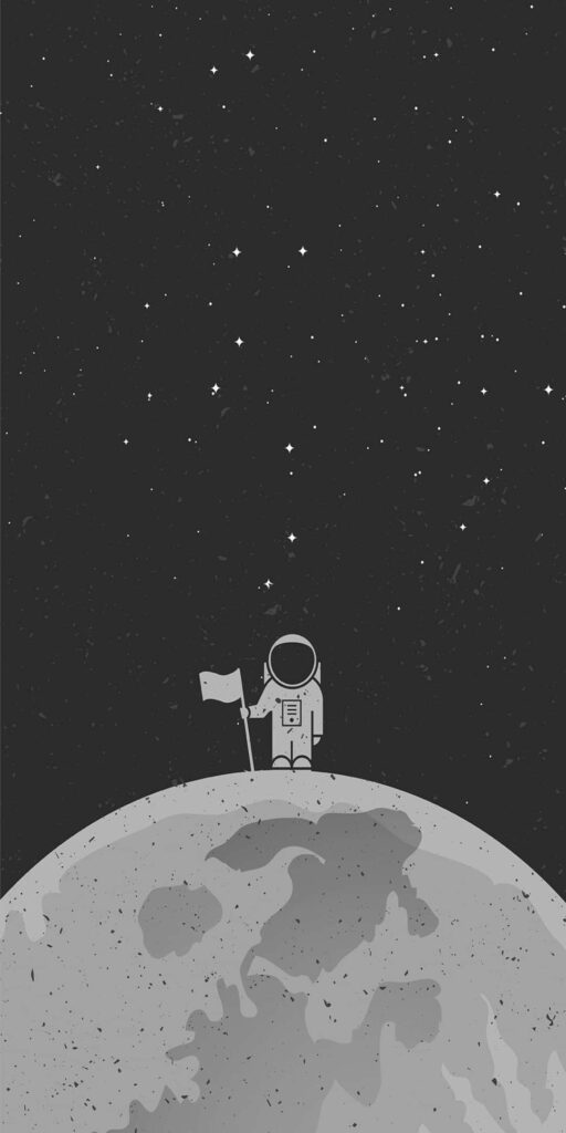 Minimalist Astronaut Moon Wallpaper: Serene Space Art