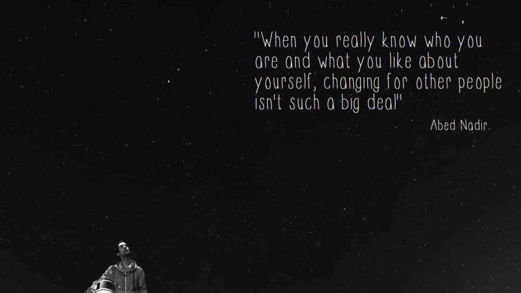 Astronaut Wall Art: Self-Awareness Quote & Starry Sky Design Wallpaper