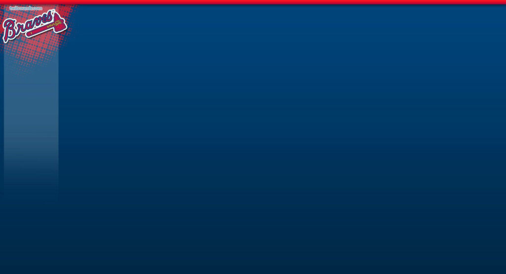 Atlanta Braves minimalist wallpaper deep blue background subtle logo red top border design