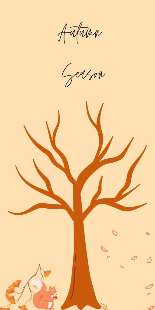 Minimalist Autumn Wallpaper: Leafless Tree & Squirrel Design